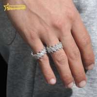Bague Iced Out Pass Diamond Tester Bagues Hip Hop Moissanite S925 Bijoux en argent pour hommes