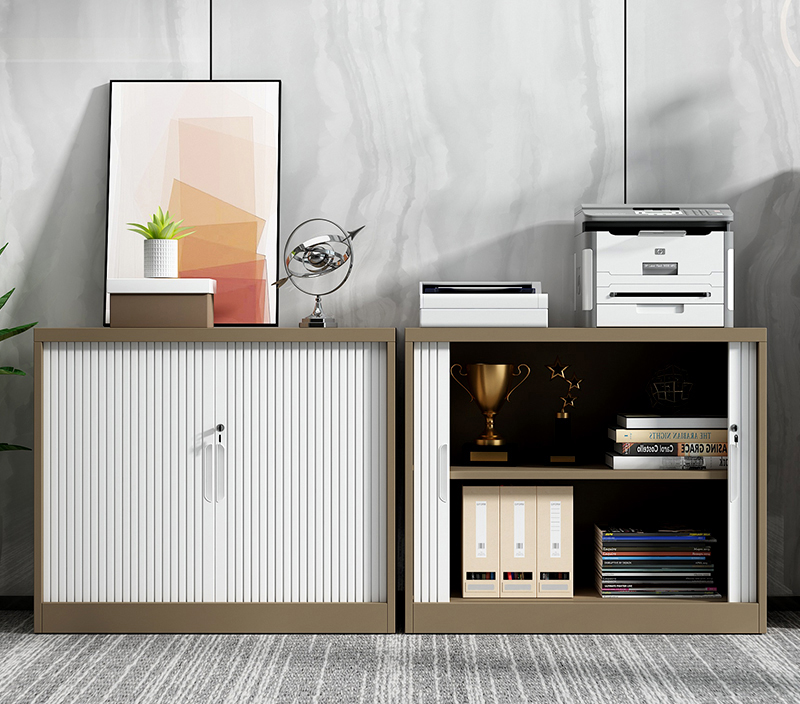 760 Rolling Door Cabinet Coffee White