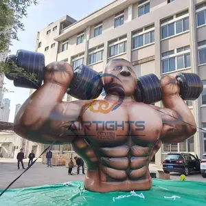 Balon iklan pria otot tiup raksasa kualitas tinggi keluaran baru untuk Gym