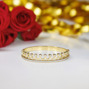 Brazalete de moda en acero inoxidable 316L con baño de oro PVD y cristales transparentes para mujer, accesorio de joyería. - Product Image 3