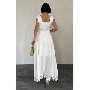 Ensemble haut court en dentelle blanche et jupe courte au-dessus du genou, style club, tailles XS-XL, pour l'été - Product Image 1