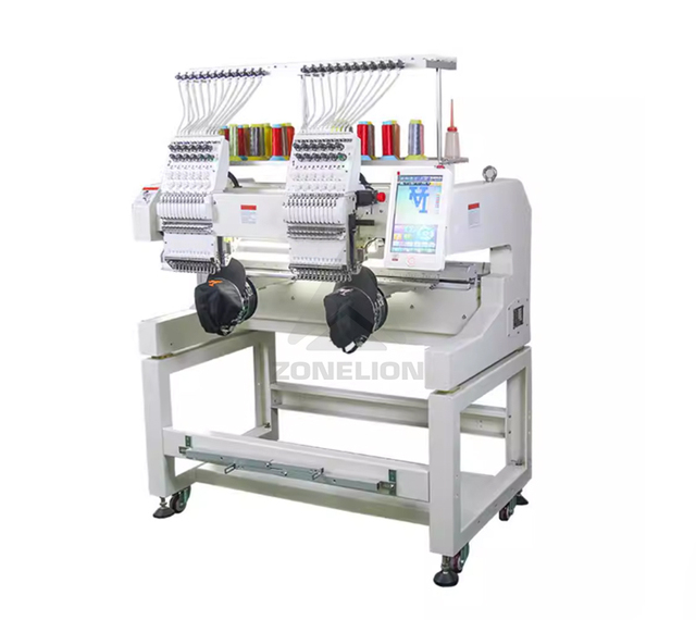 2 Heads 12 15 Needles Hat Monogram Embroidery Machine Dahao Computer Panel Embroidery Machine Computerized