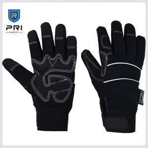 Guantes de Trabajo de Seguridad Transpirables de Tamaño Completo PRI, Nudillos de Neopreno, Cintas Reflectantes, Bajo MOQ, Guantes de Trabajo Mecánicos - Product Image 6