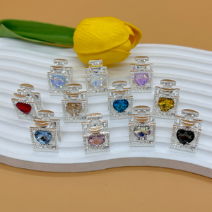 Perles en métal en forme de cœur, ornées de strass et de cristaux, pour stylos, bijoux DIY, chaînes de téléphone et accessoires - Product Image 2