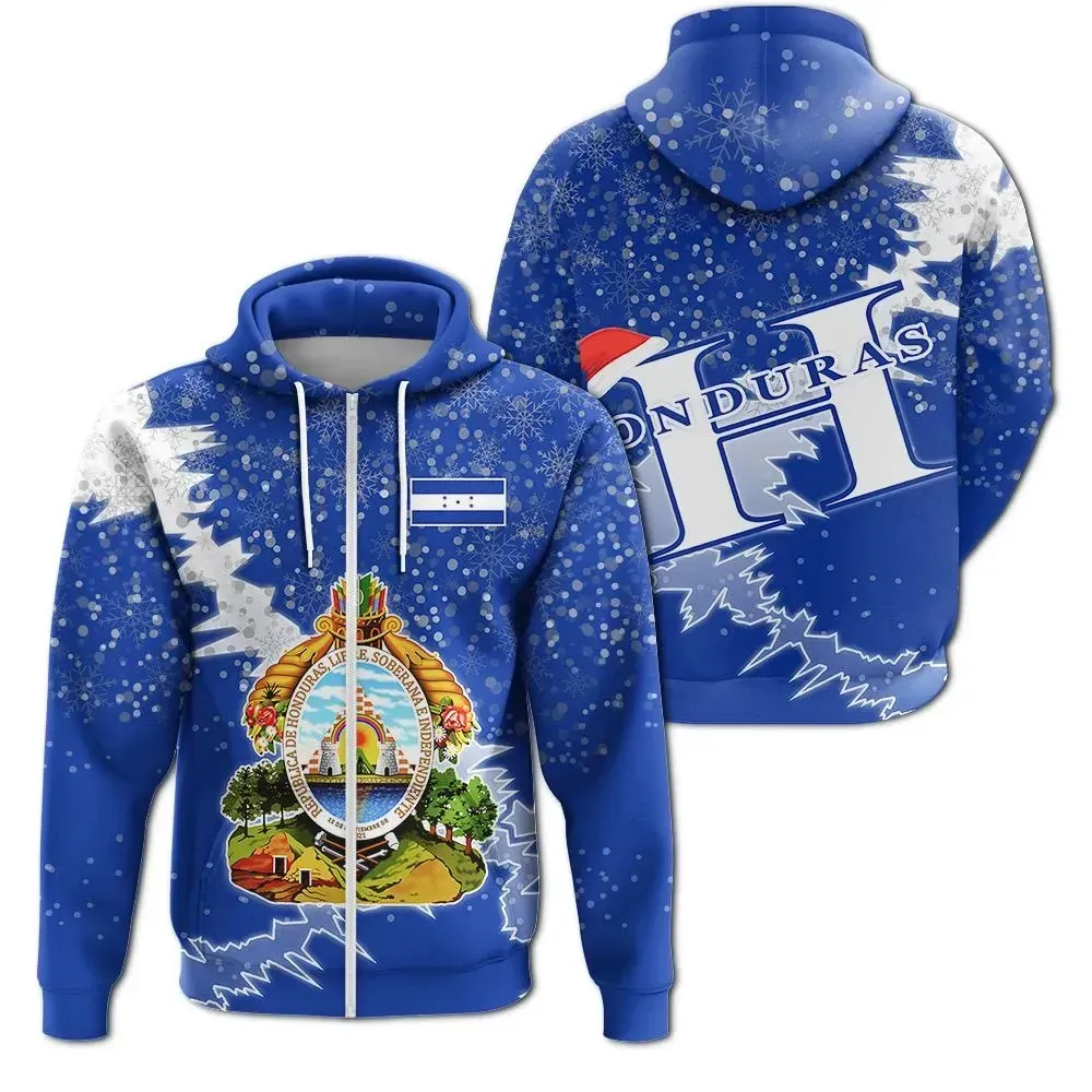 Penjualan Terbaik kustom Negara Honduras mantel natal dari lengan Zip Up Hoodie X gaya Plus ukuran ritsleting Hoodies mantel olahraga Sweatshirt atasan