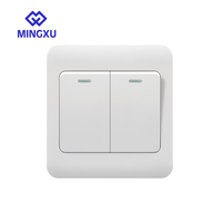 Estándar europeo 110-250V eléctrico 1 Gang 2 Gang 1way 2 Way interruptor de luz serie enchufe de pared con interruptor Precio de fabricante