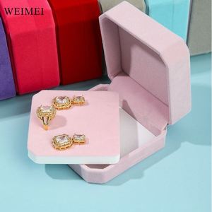 กล่องเครื่องประดับกำมะหยี่ WEIMEI รับทำโลโก้ตามสั่ง ออกแบบได้ตามต้องการ บริการ OEM สำหรับขายส่ง บรรจุภัณฑ์ของขวัญสำหรับแหวน สร้อยคอ กำไลข้อมือ - Product Image 4
