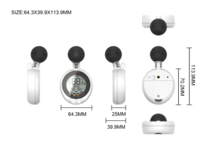 Thermomètre et hygromètre numériques sans fil avec écran LCD, moniteur d'indice de chaleur WBGT avec horloge, utilisation en intérieur, mesure de la température et de l'humidité - Product Image 3
