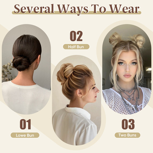 Chignon Sintetico All'ingrosso per Acconciature Disordinate, Elegante Chignon a Ciambella con Elastico per <span class=keywords><strong>Capelli</strong></span> da Donna - Product Image 5