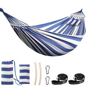 Boho <b>Hammock</b> with Tassels, Cotton Canvas Portable <b>Hammock</b> with Hanging Ropes & Carrying Bag, for Indoor& Outdoor, Patio, Beige - Product Image 1