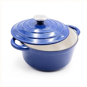 Pot <span class=keywords><strong>en</strong></span> <span class=keywords><strong>fonte</strong></span> brute émaillé vert 24cm, Pot/four néerlandais avec double poignée et couvercle pour casseroles - Product Image 5