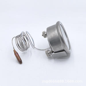 Termómetro capilar de acero inoxidable 0-120C con pantalla circular para horno de pizza con contacto de aleación de cobre y plata - Product Image 1