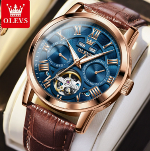 Relojes Mecánicos Automáticos Originales Olevs 6668, Manecillas Luminosas, Calendario Resistente al Agua, Reloj de Pulsera Tourbillon para Hombre, Montre, Relojes - Product Image 3