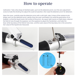 Handheld klinische <span class=keywords><strong>refractometer</strong></span> 1.000-1.060 RI voor het meten van de specifieke zwaartekracht van dierlijk serumproteïne, katten-/hondenurine, gemaakt op het vasteland - Product Image 4