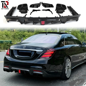Pour <span class=keywords><strong>Mercedes</strong></span>-<span class=keywords><strong>Benz</strong></span> <span class=keywords><strong>Classe</strong></span> S W222 S63 S65 AMG, becquet arrière de haute qualité en fibre de carbone style <span class=keywords><strong>B</strong></span>, embout d'échappement, spoiler de pare-chocs arrière 2017-2020 - Product Image 4
