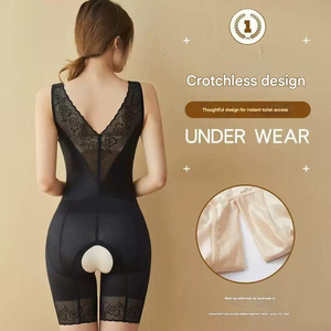 Faja Moldeadora Postoperatoria con Efecto Levanta Glúteos, Ecológica, Transpirable, con Apliques de Encaje, Body Reductor, Talla Grande, con Botones, para Mujer, BBL - Product Image 3