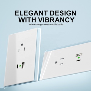 New khuôn nam Mỹ tiêu chuẩn ổ cắm chúng tôi ổ cắm với <span class=keywords><strong>USB</strong></span> loại một loại C sạc cổng 5V 2.1A chống cháy PC & Glass Bảng điều chỉnh - Product Image 5