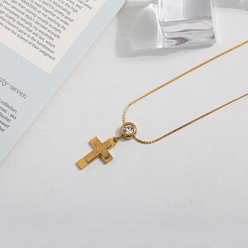 จี้ไม้กางเขนคู่แรงดันทรายถ้วยเจาะ