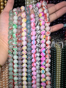 Gran oferta, stock de cuentas de vidrio de 8mm y 10mm, proveedor de cuentas <span class=keywords><strong>a</strong></span> granel, cuentas sueltas de colores mezclados para hacer pulseras y decorar joyas DIY - Product Image 3