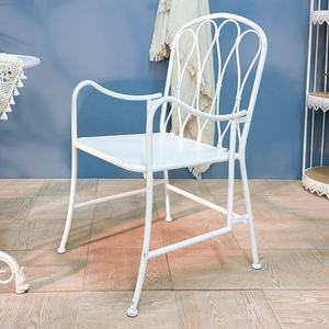 INNOVA High Quality Eco Friendly Vintage Rustic White Iron Dining <b>Chairs</b> Detachable Design Modern Style for Home Coffee Shop - Product Image 2