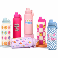Bouteille d'hydratation pour la gym, grande capacité 32oz 40oz, impression personnalisée, bouteille d'eau isotherme avec paille et poignée, sans BPA