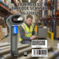 Escáner de Código de Barras Industrial Inalámbrico NORGEE NG-3208SR, Escáner de Código de Barras 2D para Punto de Venta, Comercio Minorista y Almacén