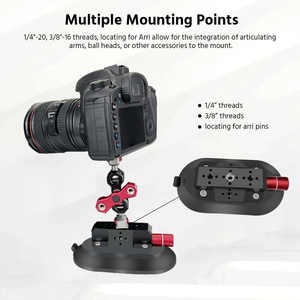 ขายึดกระจกหน้ารถขนาด <span class=keywords><strong>6</strong></span> นิ้วพร้อมอะแดปเตอร์อลูมิเนียมอัลลอยด์แบบถ้วยดูดพร้อมรู ARRI สำหรับกล้องที่ใช้งานร่วมกันได้กับโกโปร ฮีโร่ 13/ดีไอ โอสโม - Product Image 6