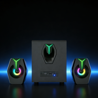 Haut-parleurs de jeu RGB Matériel en verre coloré Haut-parleur de jeu PC pour Noël