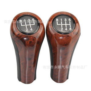 Bmw Wood Grain <b>Gear</b> <b>Knob</b> Leather Manual Shift Stick Ergonomic Car Accessory - Product Image 2