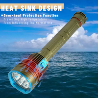 Lampe de plongée super lumineuse avec 9 LED jaunes, boîtier métallique, torche de plongée sous-marine pour la pêche sous-marine, la randonnée et le camping