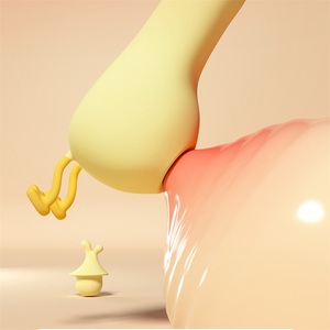 Vibrateur clitoridien en silicone en forme de <span class=keywords><strong>canard</strong></span> mignon 2-en-1, stimulateur du point G et du clitoris, 10 modes, rechargeable par USB, étanche, jouet pour adultes - Product Image 4