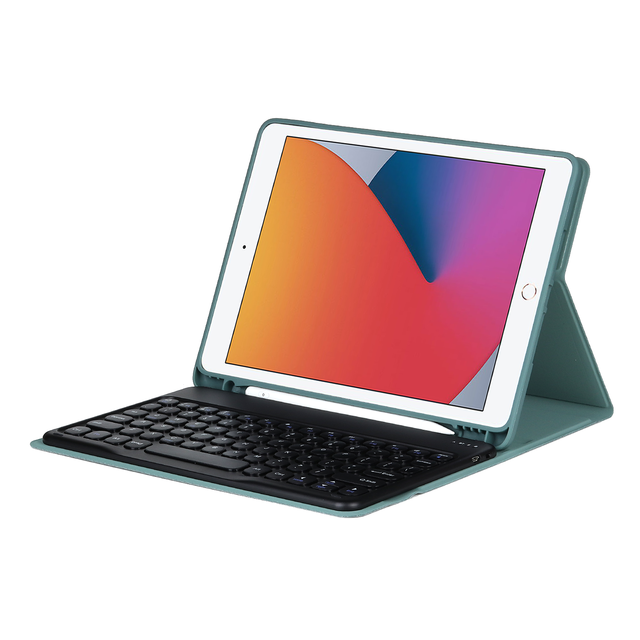 Custom PU Leather Smart Tablet Shockproof Back Cover for iPad Pro10.5" 10.9" 9.7" 10.2" case with Round Key Type Keyboard