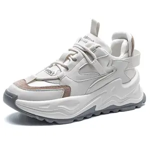 Mode Chunky Sneakers Casual Sport Aufzug Schuhe White Sneakers Frau Plattform Schuhe Echtes Leder