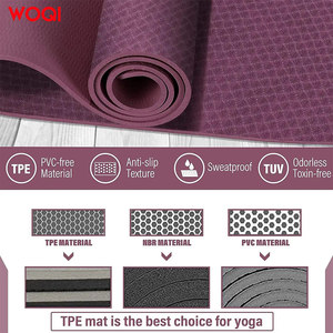 Esterilla de yoga Woqi de 6 mm de grosor, material TPE, color morado oscuro, antideslizante, para fitness y moldeamiento corporal, con bolsa de transporte. - Product Image 4