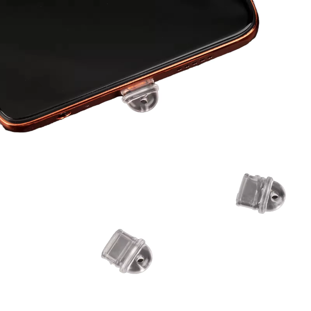 Transparent Charging Port Dust Plug With Hole DIY Pendant for iPhone Type-C Android Huawei Mobile Phone Accessory