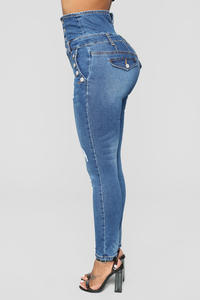 <span class=keywords><strong>Pantalones</strong></span> vaqueros de <span class=keywords><strong>Mujer</strong></span> <span class=keywords><strong>Pantalones</strong></span> de botón de cintura alta ajustados personalizados Diseño Skinny Tallas grandes Jeans <span class=keywords><strong>colombianos</strong></span> para <span class=keywords><strong>mujer</strong></span> - Product Image 6