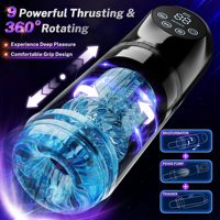 KI-Synchronisierter Taschenmasturbator für Männer, Penispumpe mit Stoß-, Rotations-, Vibrations- und Saugfunktion, Männlicher Masturbator mit LCD-App-Steuerung