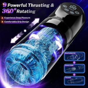 AI Sync Pocket Pussy Stroker, Juguete Sexual Masculino, Bomba para Pene con Movimiento de Empuje, Rotación, Vibración y Succión, Masturbador Masculino con Control por Aplicación LCD - Product Image 3