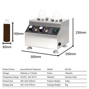 Máquina de aperitivos Queso 2 botellas Calentador de salsa eléctrico Máquina dispensadora Encimera Calentador de salsa de chocolate - Product Image 2
