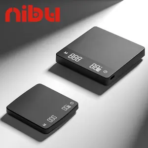 Кухонные весы NIBU с HD-дисплеем, противоскользящие электронные весы для кофе с таймером, 3 кг