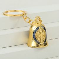 Porte-clés personnalisé en métal avec cloche de Saint Benoît, cadeau religieux, porte-clés 3D en relief, souvenir, fournisseur direct d'usine en gros