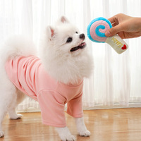 Jouet à mâcher sonore de luxe en peluche en forme de sucette pour chiens et chats, amusant, anti-ennui, 3 couleurs, 5 cm, vente en gros