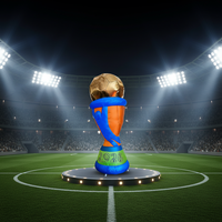 Modèle gonflable de match de football de 2,4 m avec lumières LED pour la décoration d'événements sportifs en plein air, les tournois et les activités, accessoire de présentation