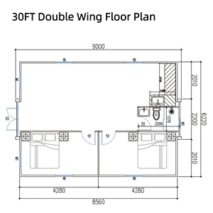 拡張型コンテナハウス 30FT ターンキー装飾済み プレハブタイニーヴィラ 両翼拡張型モジュラーホーム プレハブ住宅 タイニーホーム - Product Image 3