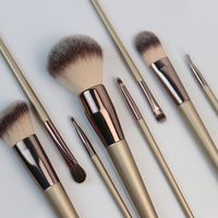 Logo personnalisé modèle classique 8 pièces porte marque privée fond de teint de luxe ensemble de pinceaux de maquillage cosmétique