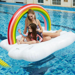 Flotador de Piscina Gigante de PVC de 96 Pulgadas con Forma de Nube Arcoíris y Efecto de Nube Flotante para Fiestas de Piscina de Verano para Niños - Product Image 4