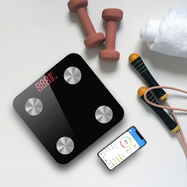 Smart Digital Body Fat Scale with App Waterproof Bathroom Weight Machine 180kg Capacity and BMI Analysis