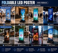 Pantalla LED Plegable de 640*1920mm, Pantalla LED Interior para Publicidad, Señalización Digital LED para Centros Comerciales y Comercios Minoristas
