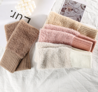 Gants d'hiver moelleux pour femmes, confortables, chauds, mignons, doux, pour l'extérieur, style moelleux pour femmes et filles