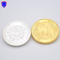 Usine de Shenzhen estampage personnalisé pièces d'or en métal antique de souvenirs lingots avec conception de château